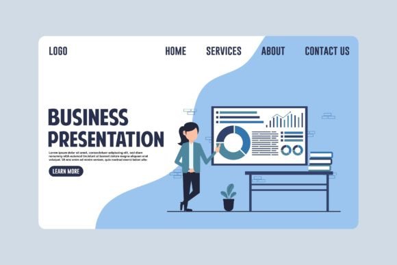 Business Presentation Landing Page Design Evaluation