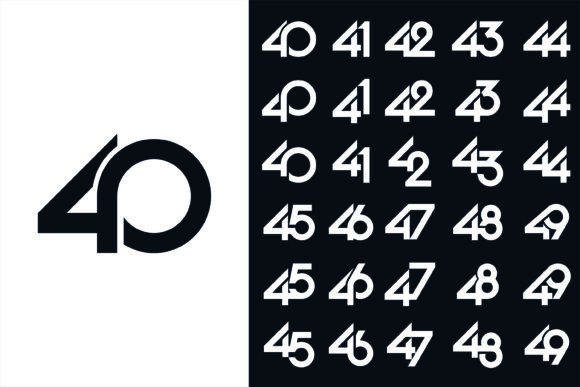 Creative Number 40 to 49 Logo Designs: A Deep Dive into Abstract Numerical Branding