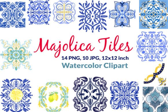 Evaluating Majolica Tile Kitchen Watercolor Clipart for Your Creative Projects