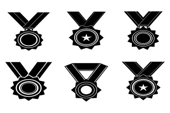 Gold Medal Vector Silhouette Bundle