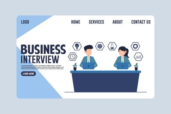 Landing Page Business Interview Design: A Versatile Vector Solution for Modern Creators