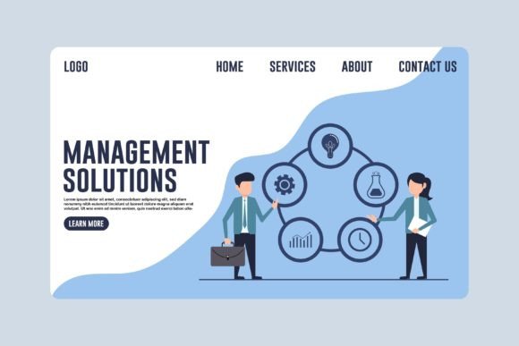 Mastering Landing Page Management Solutions Design with 100% Vector Assets