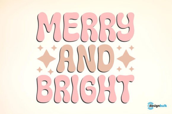 Merry and Bright - Christmas Retro Design