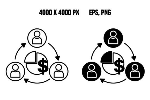 Profit Share Icons: Visualizing Collaboration and Success