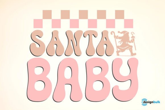 Santa Baby Christmas Retro Design