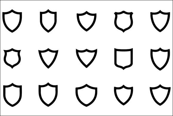 Shield Logo Vector Graphics Stock Set