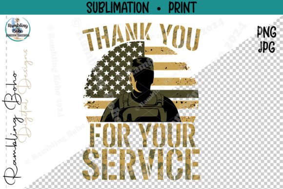 Thank You for Your Service Camo Flag Design