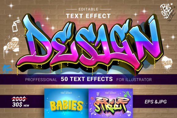 Unleashing Creativity with the 50 Editable 3D Text Effects Design N23 for Adobe Illustrator